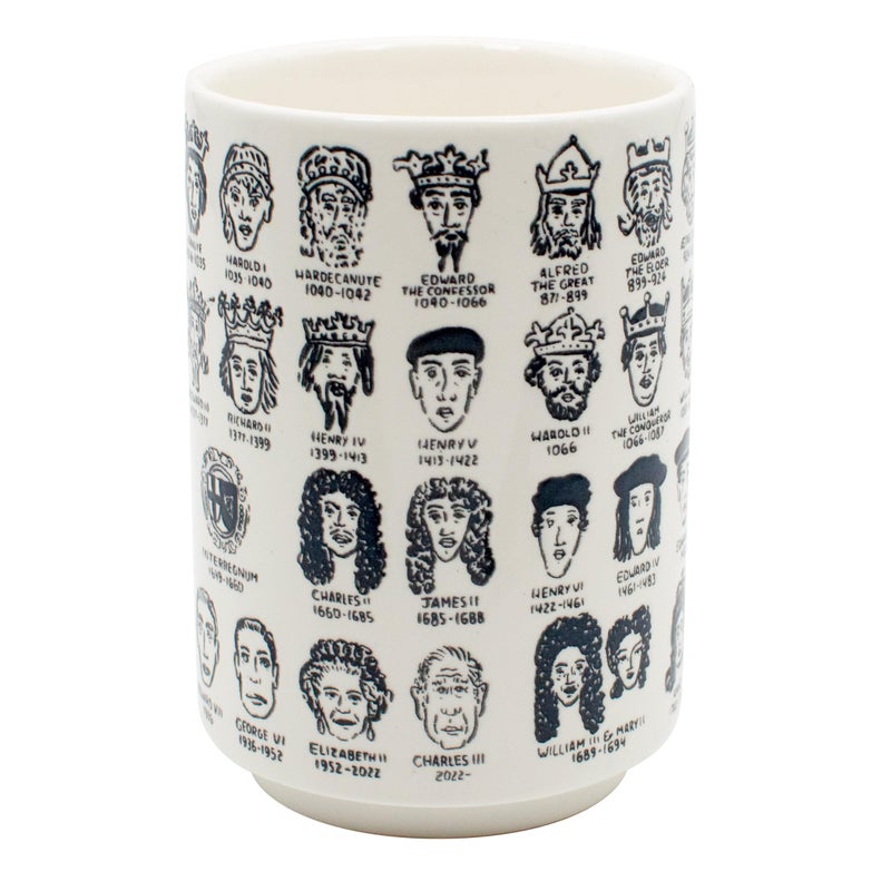 The Unemployed Philosophers Guild It's Hard to Get a Handle on English Monarchs - Porcelain Tea Cup Imprinted with Kings and Queens of England, Comes in a Fun Box, 9 oz - Image 4